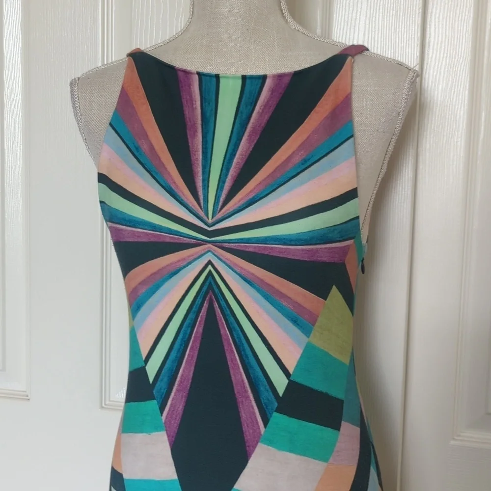 Mara Hoffman Prism V Back Geometric Patterned Midi Dress